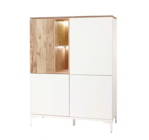 Meuble bar de 123 cm avec 4 portes et espace de rangement + eclairage LED