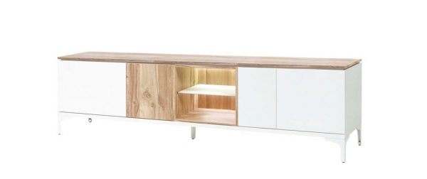 Meuble TV de 245 cm, 4 portes et espace de rangement