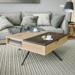 Table basse avec plateau en céramique acier