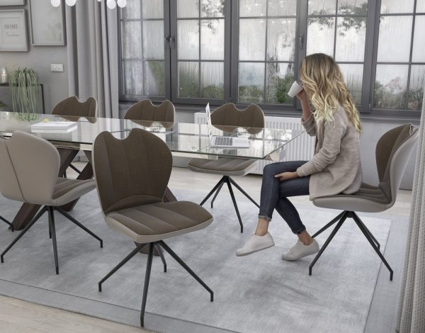 lot de 2 chaises pivotantes NEW YORK avec une assise très confortable muni d'une poignet pratique