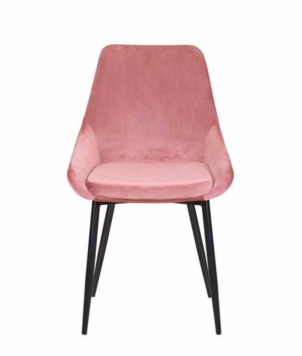 Chaise en velours rose