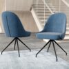 Chaise confortable tissu bleu