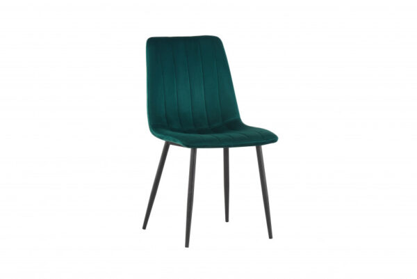 Chaise en velours vert