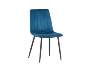 Chaise en velours bleu