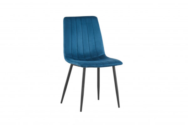 Chaise en velours bleu