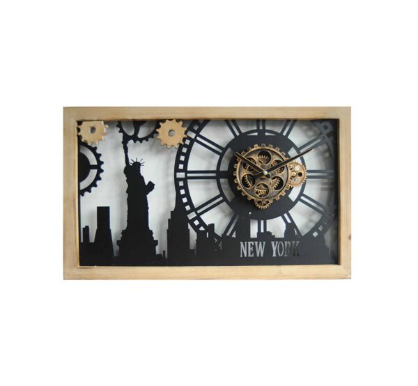 Horloge avec engrenages mobiles New-York