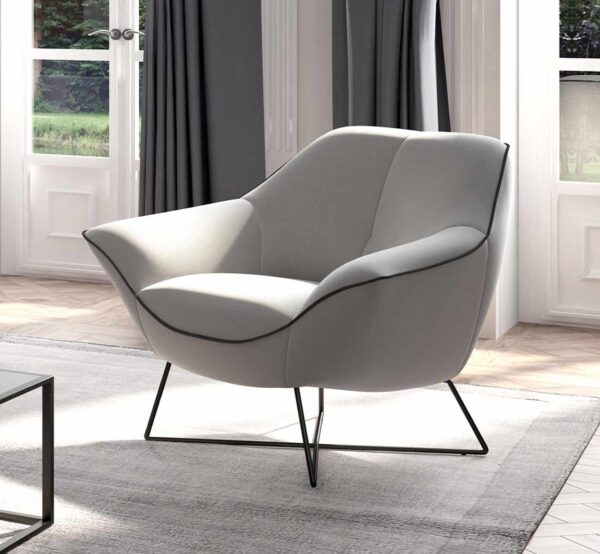 Fauteuil rico blanc finition noire