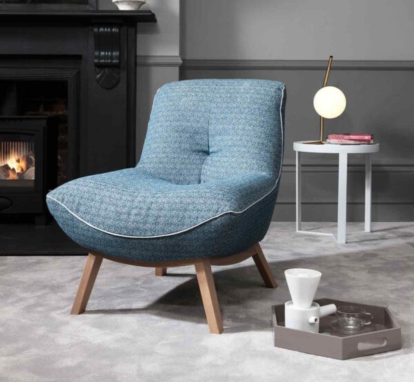 Fauteuil rico bleu sans accoudoir