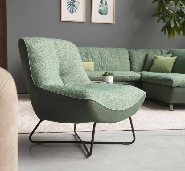 Fauteuil rico vert sans accoudoirs