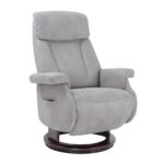 Fauteuil relax anti stress DINA tissus gris sur pied tournant