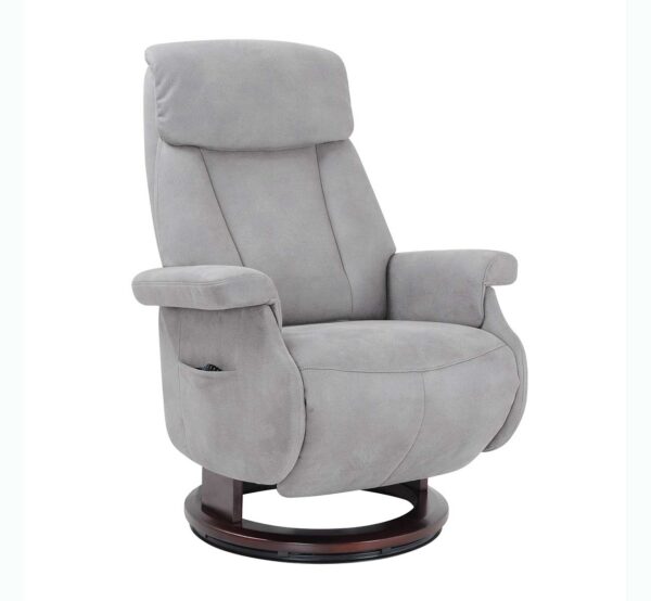 Fauteuil relax anti stress DINA tissus gris sur pied tournant