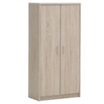 Armoire pour le rangement du linge de maison. 2 portes et 5 étagères couleur sonoma