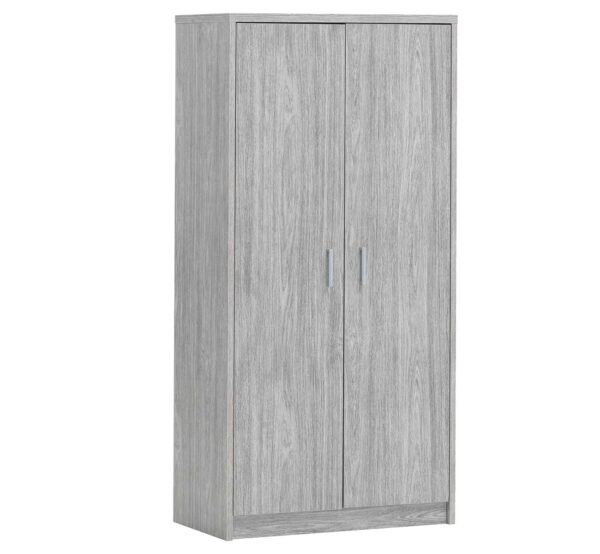 Armoire 2 portes et 5 tablettes coloris chêne gris